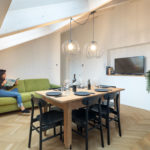 Villa Brunelli - appartamenti Riva del Garda - Lake Garda - Garda Trentino - Italy- combined kitchen/ldining room /living room with Smart TV